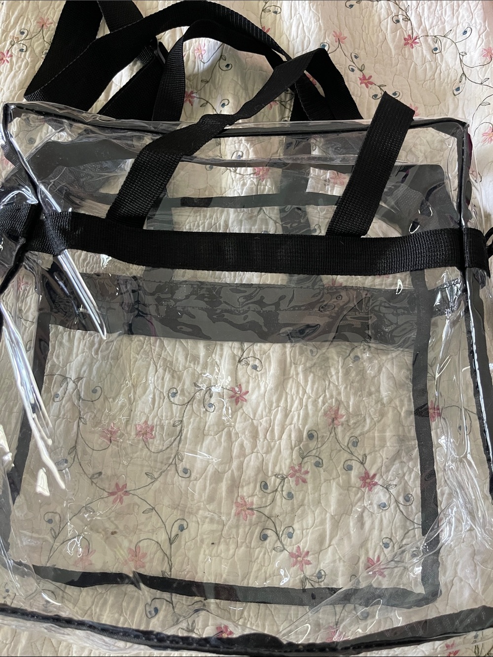 Clear Tote Bag with Black Trim - Versatile Women’s Carryall